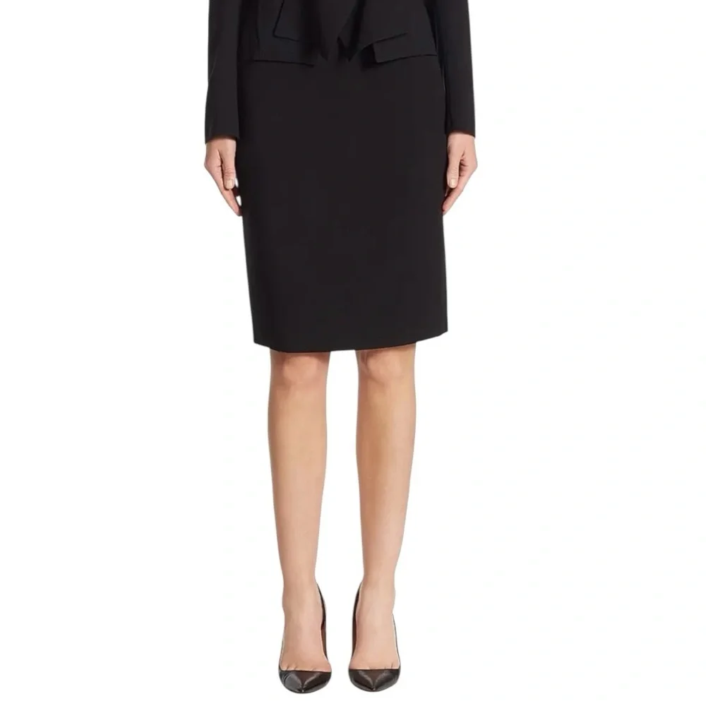 Akris Punto Wool Blend Pleated Pencil Skirt